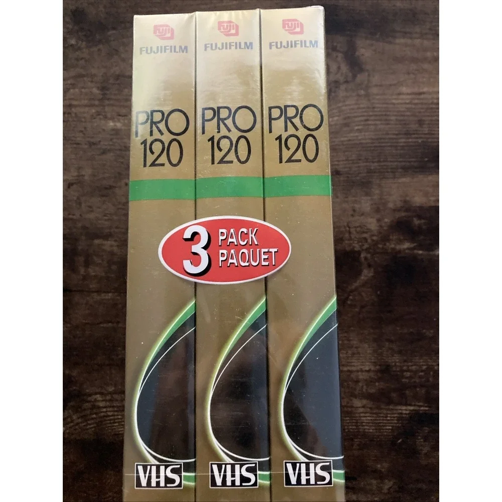 Fujifilm VHS Lot 3 Blank Video Tape 6 hrs PRO 120 Premium High Grade New Sealed